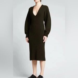 Vince Dark Night Fern XS NWT Dolman Sleeve Sweater Dress Wool Yak